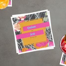 モダン大理石のフローラ結婚の スタンダードランチョンナプキン