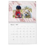 モダン大理石の家族の写真 カレンダー (2月 2027)