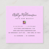 モダン大理石の水色金ゴールド紫グリーン&アクア スクエア名刺 (裏面)