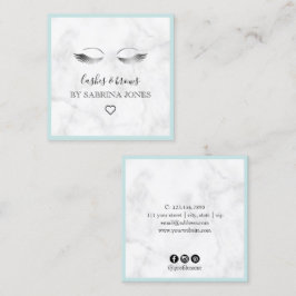 モダン大理石の銀のまつげと眉 スクエア名刺