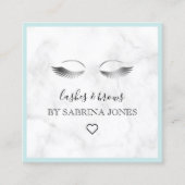 モダン大理石の銀のまつげと眉 スクエア名刺 (正面)