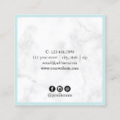 モダン大理石の銀のまつげと眉 スクエア名刺 (裏面)