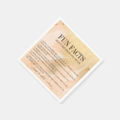 モダン大理石ゴールデンピーチおもしろいファクト スタンダードカクテルナプキン (角)