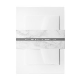 モダン大理石パタシンプルーン灰色の白 招待状ベリーバンド