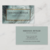 モダン大理石パーソナライズされたパーソナルゴールデンフレームB 名刺 (正面/裏面)