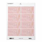 モダン大理石ピンク金ゴールドグリッター背景 ラベル (フルシート)