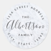 モダン大理石ファミリ名差出人住所 ラウンドシール (正面)