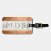 モダン大理石モノグラムストライプのラゲージタグ ラゲッジタグ (正面横)