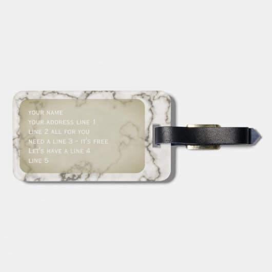 モダン大理石モノグラムストライプのラゲージタグ ラゲッジタグ (裏面横)