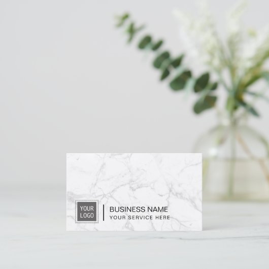 モダン大理石企業のカスタムのロゴエレガント 名刺 (スタンド正面)