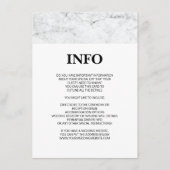 モダン大理石結婚の詳細/情報カード エンクロージャーカード (正面)