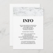 モダン大理石結婚の詳細/情報カード エンクロージャーカード (正面/裏面)