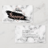 モダン大理石絵を描ストロークグリッター – 名刺 (正面/裏面)