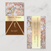 モダン大理石金ゴールドグリッター、はさみ 名刺 (正面/裏面)