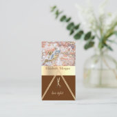 モダン大理石金ゴールドグリッター、はさみ 名刺 (スタンド正面)