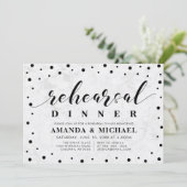 モダン大理石&スクリプト結婚のリハーサルディナー 招待状 (スタンド正面)