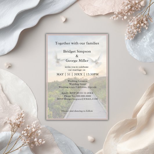 モダン天国階段の神聖な結婚の招待