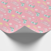 モダン女性のカーボーイアクエリアス〔占星術の〕十二宮図パターンピンク ラッピングペーパー (角)