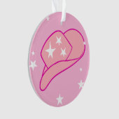 モダン女性のカーボーイウエスタンハットピンク オーナメント (正面)