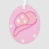 モダン女性のカーボーイウエスタンハットピンク オーナメント (正面)