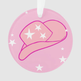 モダン女性のカーボーイウエスタンハットピンク オーナメント