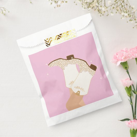 モダン女性のカーボーイガーリーブーツスターズピンク フェイバーバッグ (封をした状態)