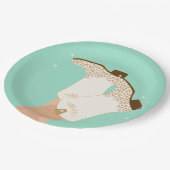 モダン女性のカーボーイガーリーブーツスターズミント ペーパープレート (アングル)