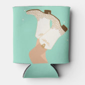 モダン女性のカーボーイガーリーブーツスターズミント 缶クーラー (正面)