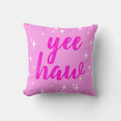 モダン女性のカーボーイハットイーハウスターバストピンク クッション (正面)