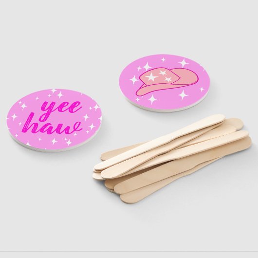 モダン女性のカーボーイハットイーハウスターバストピンク ハンドファン (組立なし)