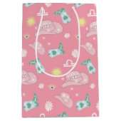 モダン女性のカーボーイリブラ〔占星術の〕十二宮図パターンボホピンク ミディアムペーパーバッグ (正面)