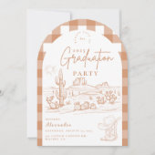 モダン女性のカーボーイ卒業 招待状 (正面)