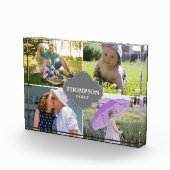 モダン姓名と写真グレークレスト フォトブロック (右)