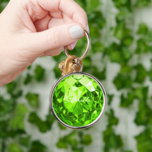 モダン威厳があるBirthstone Peridot Name Premium キーホルダー