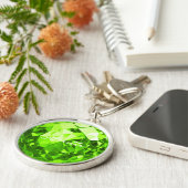 モダン威厳があるBirthstone Peridot Name Premium キーホルダー (側面)