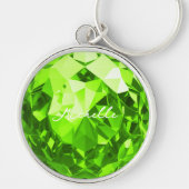 モダン威厳があるBirthstone Peridot Name Premium キーホルダー (正面)