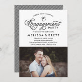 モダン婚約パーティフォト招待状 招待状 (正面/裏面)
