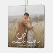 モダン婚約写真の書道愛 セラミックオーナメント (左)