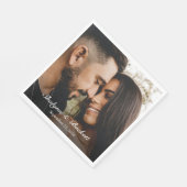 モダン婚約写真 スタンダードランチョンナプキン (角)