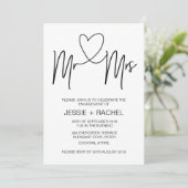 モダン婚約招待状 招待状 (スタンド正面)