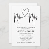 モダン婚約招待状 招待状 (正面/裏面)