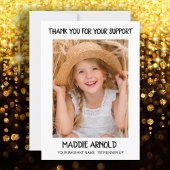 モダン子のページェントありがとう写真白 サンキューカード