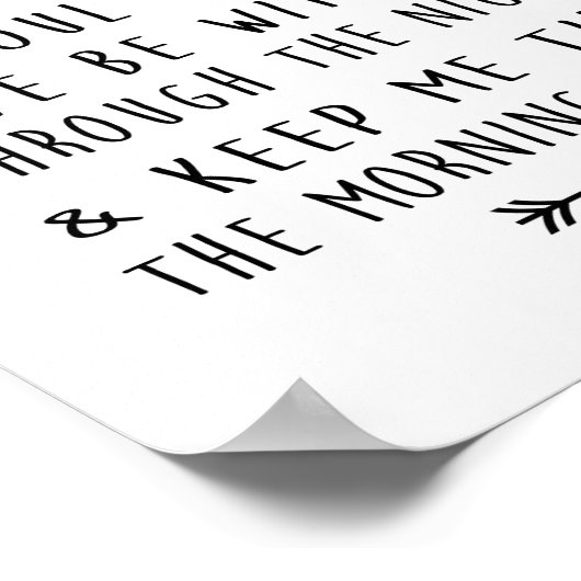 モダン子供部屋プリントチャイルドベッドタイム祈りの言葉 ポスター (角)