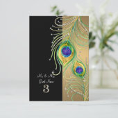 モダン孔雀の羽のジュエルフェイク座席表 招待状 (スタンド正面)