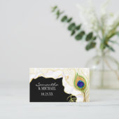 モダン孔雀の羽のリフェイクボンダマススワール プレイスカード (スタンド正面)