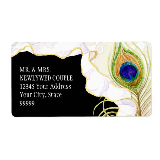 モダン孔雀の羽のリフェイクボンダマススワール ラベル (正面)