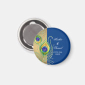 モダン孔雀の羽フェイク宝石スクロール旋回 マグネット (正面/裏面)