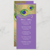 モダン孔雀の羽フェイク宝石スクロール旋回 メニュー (正面/裏面)