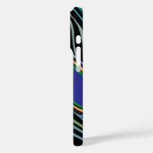 モダン孔雀フェザーブラックターコイズあなたの名前 Case-Mate iPhoneケース (裏面 / 左)