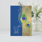 モダン孔雀フェザーDIYパーソナライズされた座席表 招待状 (スタンド正面)